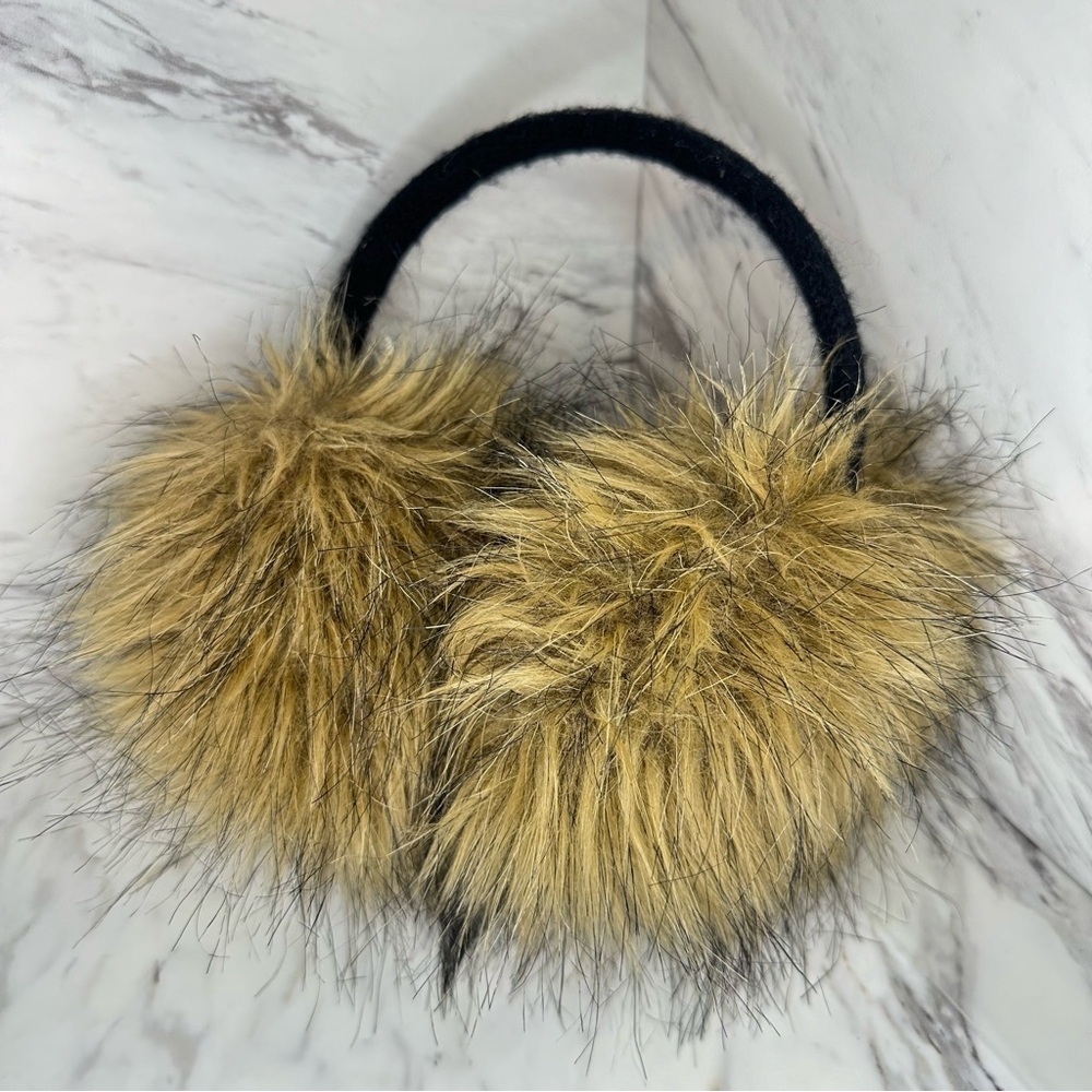 Faux Fur Winter Earmuffs - Warm Winter Ear Covers - Brown - O/S